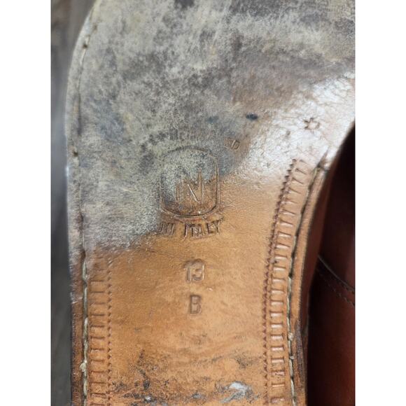 ITALIAN PREMIER Mens 13B Nordstrom Cognac Lace Up Oxford Shoes Made in Italy - Picture 9 of 9